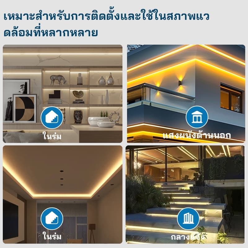 ไฟ LED Neon Soft Light ชนิดยืดหยุ่น 220V แสงสีขาวนวล | ตกแต่งบ้าน/ไฟส่องสว่าง IP65 กันน้ําทนทาน Anti-Damaging รูปที่ 4