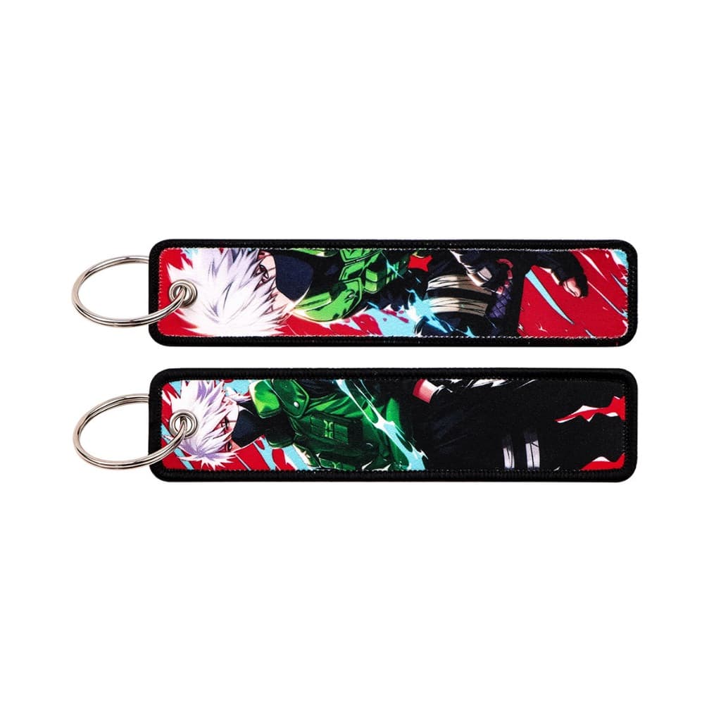 อะนิเมะญี่ปุ่น Naruto เย็บปักถักร้อย Key Fobs แท็กกุญแจรถจักรยานยนต์ Chiro พวงกุญแจรถแฟชั่น รูปที่ 8