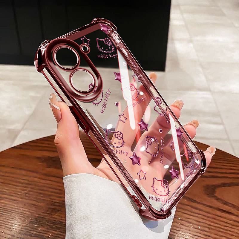 YBD Anti Fall สี่มุมสําหรับ Redmi 15A A7 Pro A5 Turbo 4 Pro Xiaomi POCO F7 POCO C71 C85X Clear เคสโทรศัพท์ Hollow Out การ์ตูนรูปแบบตัวอักษร รูปที่ 2