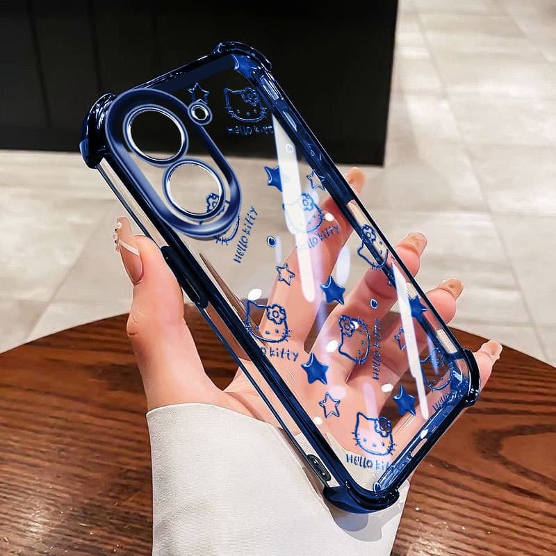 YBD Anti Fall สี่มุมสําหรับ Redmi 15A A7 Pro A5 Turbo 4 Pro Xiaomi POCO F7 POCO C71 C85X Clear เคสโทรศัพท์ Hollow Out การ์ตูนรูปแบบตัวอักษร รูปที่ 3