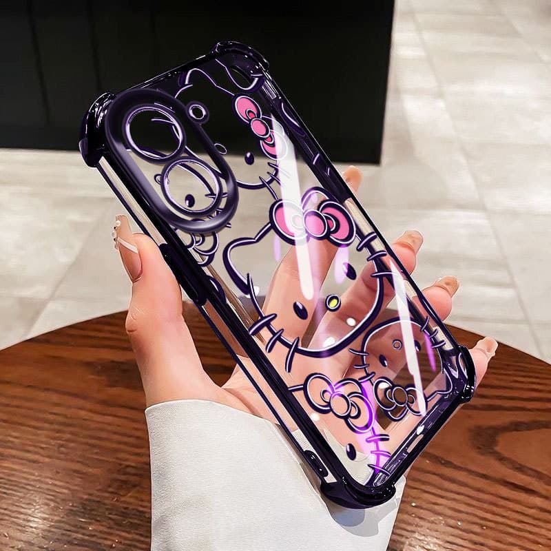 YBD Anti Fall สี่มุมสําหรับ Redmi 15A A7 Pro A5 Turbo 4 Pro Xiaomi POCO F7 POCO C71 C85X Clear เคสโทรศัพท์ Hollow Out การ์ตูนรูปแบบตัวอักษร รูปที่ 5