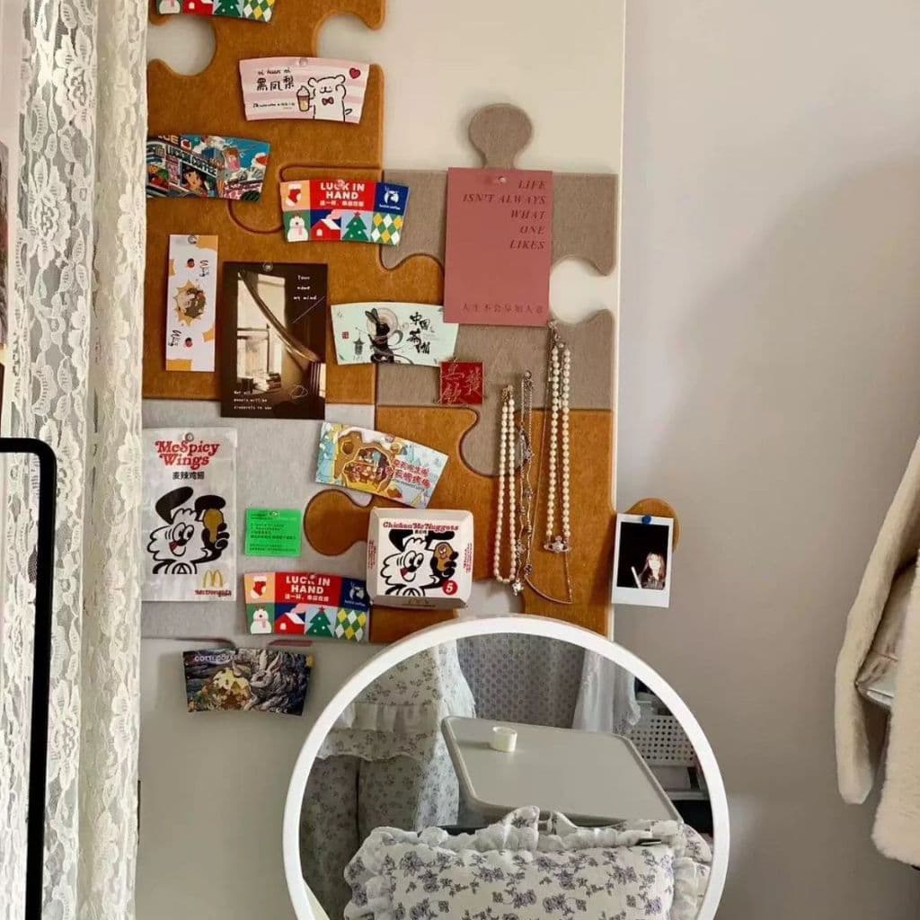 DIY ins Photo Wall Felt ข้อความสติ๊กเกอร์ติดผนัง Dopamine พื้นหลังตกแต่งผนังแบบมีกาวในตัว รูปที่ 4