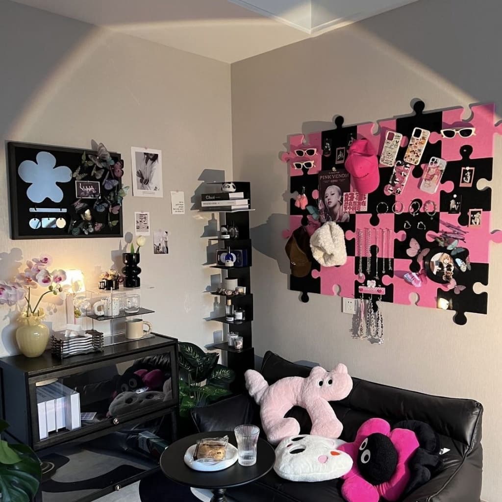 DIY ins Photo Wall Felt ข้อความสติ๊กเกอร์ติดผนัง Dopamine พื้นหลังตกแต่งผนังแบบมีกาวในตัว รูปที่ 6