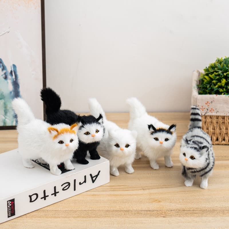 HCS น่ารักจําลองของเล่นตุ๊กตานุ่มยัดไส้ลูกแมวรุ่นปลอมสัตว์เรียลลิสต์สําหรับเด็กของขวัญวันเกิดวันวาเลนไทน์ HC รูปที่ 5