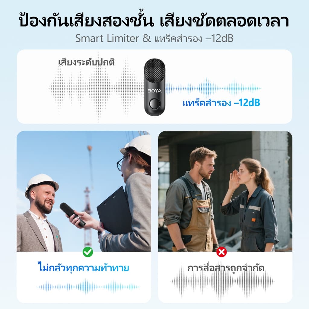 BOYA Magic 4 รูปแบบใน 1 ไมค์ไร้สาย Mini Mic AI ไมค์ตัดเสียงรบกวน รูปที่ 6