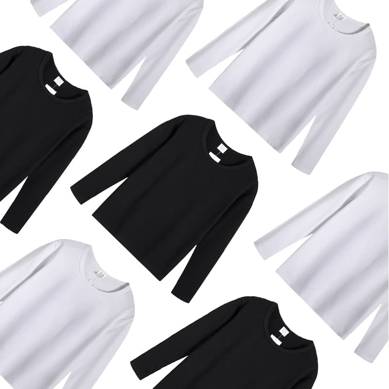เสื้อแขนยาวสำหรับเด็กอายุ 3-15 ปี ทำจากผ้าฝ้าย 100%ที่ระบายอากาศได้ดีและดูดซับเหงื่อ รูปที่ 3
