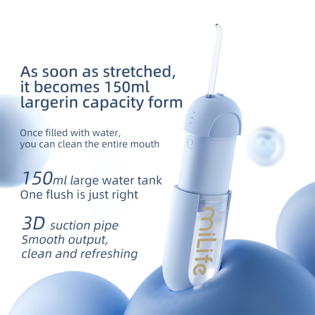 MiLife เครื่องพ่นน้ำทำความสะอาดฟัน ME0803 150ML 1200 Pulses/min IPX7 กันน้ํา Water Flosser Oral Irrigator อุปกรณ์ทำความสะอาดฟัน รูปที่ 4