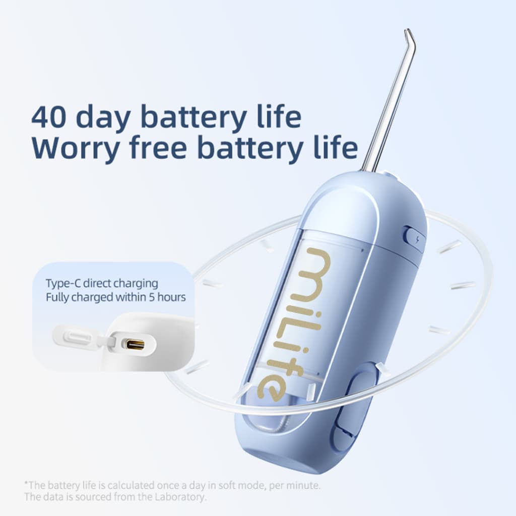 MiLife เครื่องพ่นน้ำทำความสะอาดฟัน ME0803 150ML 1200 Pulses/min IPX7 กันน้ํา Water Flosser Oral Irrigator อุปกรณ์ทำความสะอาดฟัน รูปที่ 8