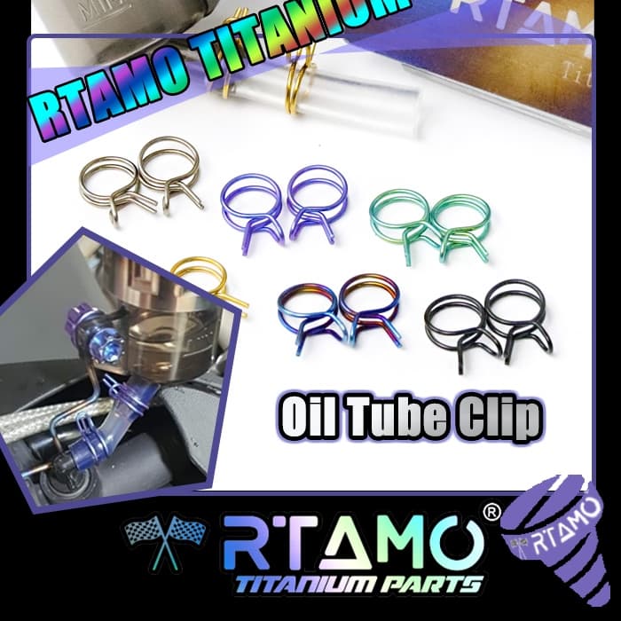 RTAMO Gr5 Brembo Oil Tube Clip คลิปหนีบท่อปั๊มไทเทเนียม Brembo Italy RCB Frando Adelin Pump รูปที่ 1