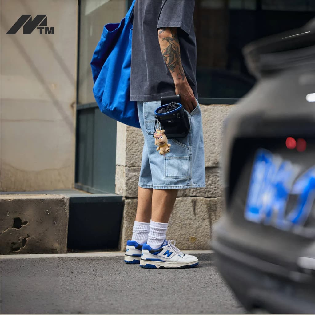 MTM Mens Street Hip-Hop American Style Loose Multi-Pocket Denim Shorts รูปที่ 6