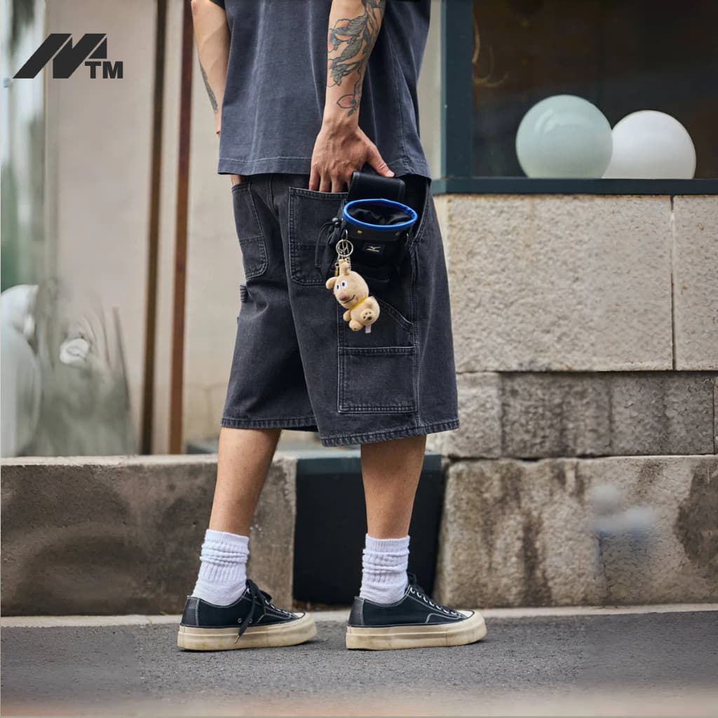 MTM Mens Street Hip-Hop American Style Loose Multi-Pocket Denim Shorts รูปที่ 5