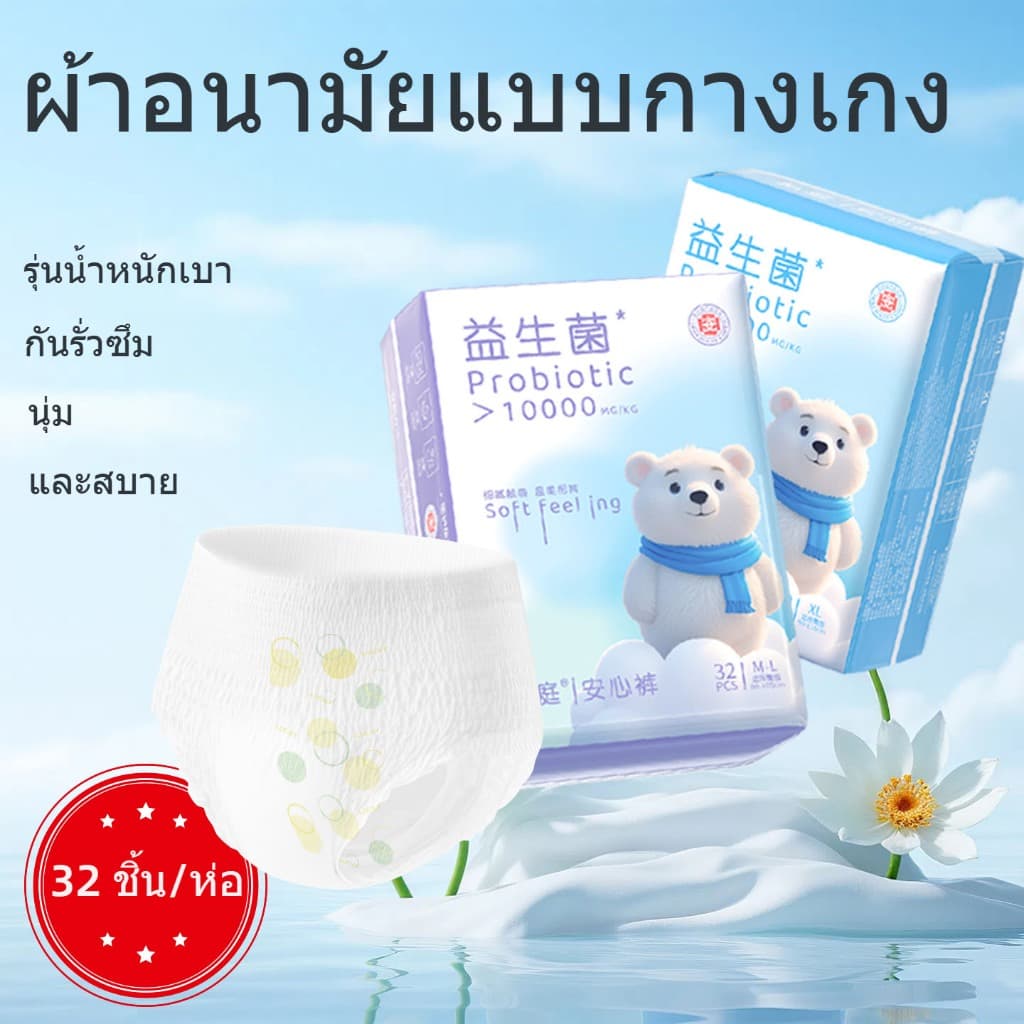 ผ้าอนามัยแบบกางเกง รุ่นบางเบาระบายอากาศดี ผ้าอนามัยกางเกง นุ่มและสบาย ผ้าอนามัยหลังคลอด XL/XXL32ชิ้น รูปที่ 1