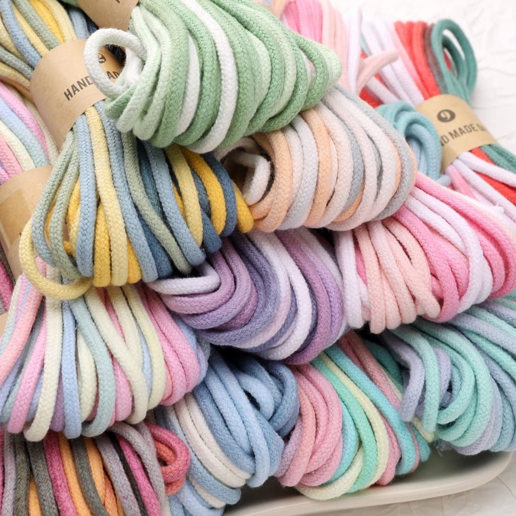 10 ม. Segment Dyed Gradient เชือกถักที่มีสีสัน DIY เชือกลูกปัดหลุมขนาดใหญ่แฟชั่น Hand-Knitted รูปที่ 4