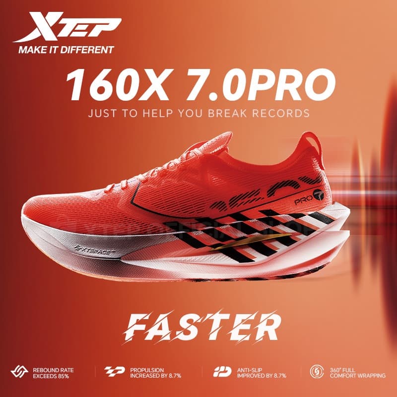 160X7.0 PRO | Tokyo Marathon Asian Champion รองเท้าวิ่ง Racing 42KM+ Marathon Super Carbon Plate Running Shoes PACE 3-4 รูปที่ 7