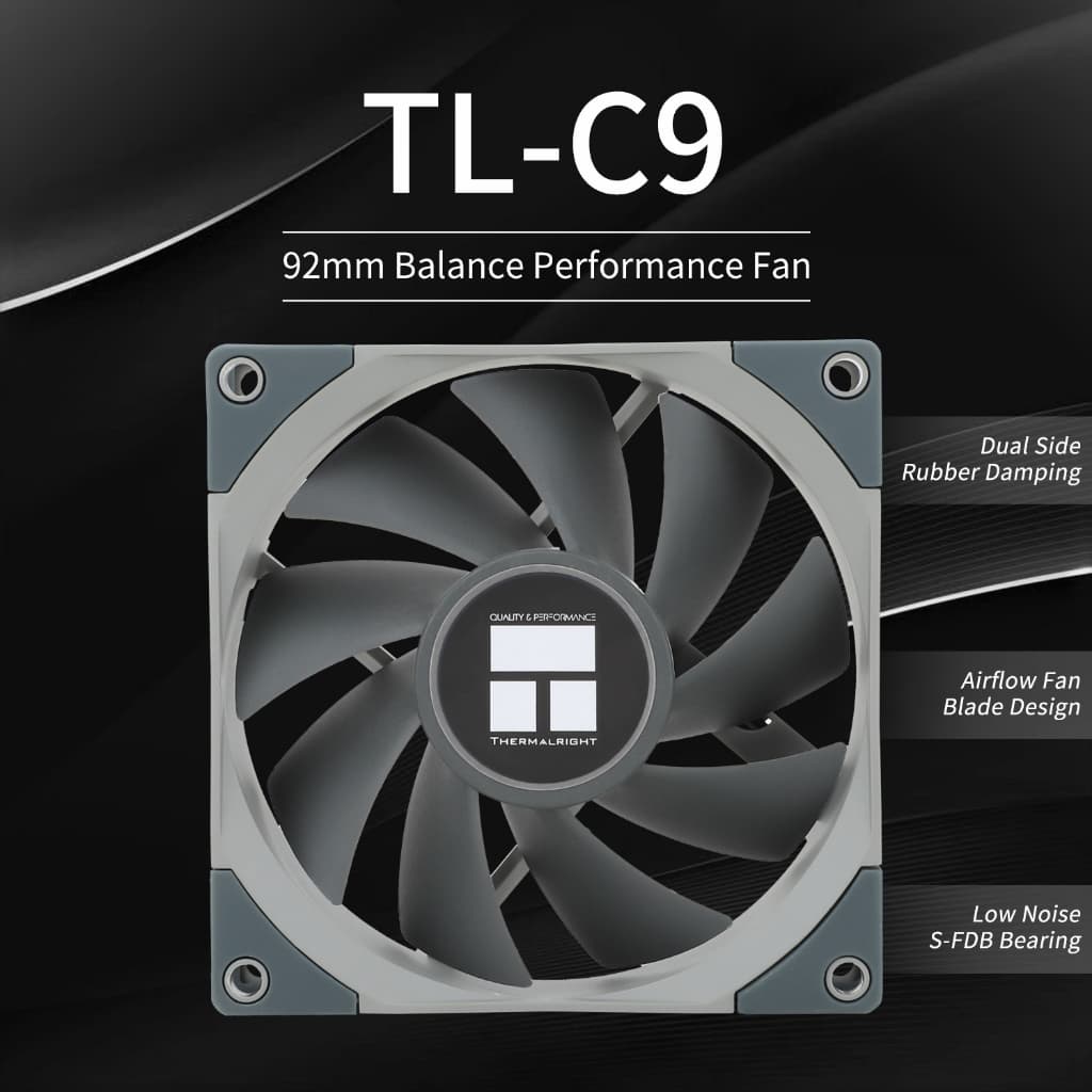 Thermalright 90mm Cpu Fan TL-C9 CPU Cooling Fan Slim Fan 2500 RPM 4PIN พัดลม cpu รูปที่ 2