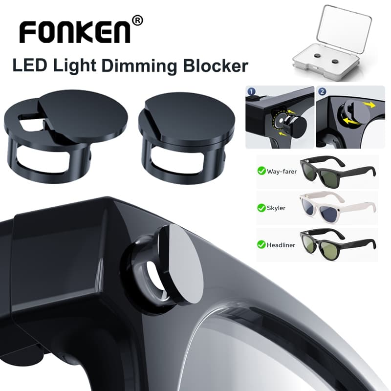 2PCS Pack LED Light Blocking สําหรับ Ray-Ban Meta Way-farer/Skyler/Headliner แว่นตาอุปกรณ์เสริมวันที่และ Night รูปที่ 1
