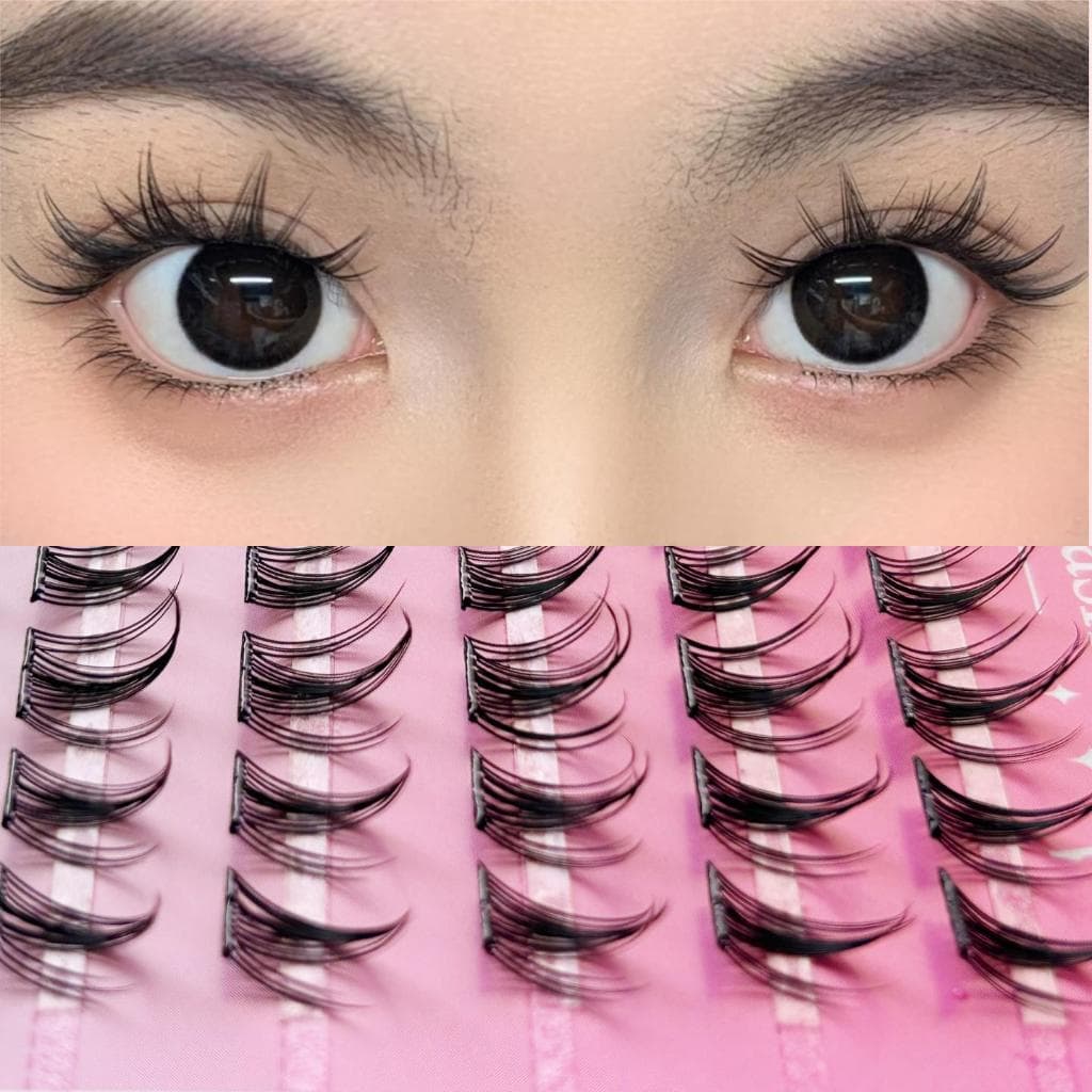 XIAOEMO ต่อขนตาปลอม ตัวเอง ไม่ต้องใช้กาว, ดูธรรมชาติติดทนนานกาวในตัวขนตาปลอมกา Large Capacity รูปที่ 9