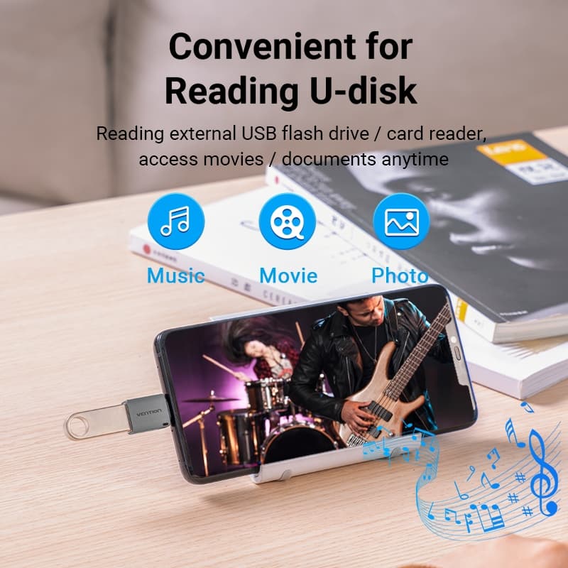 Vention OTG USB C ถึง USB 3.0 อะแดปเตอร์ประเภท C ชาย USB หญิง 5Gbps 3A สําหรับ MacBook Pro Redmi iPad Samsung S10 Huawei p40 Android แล็ปท็อปโทรศัพท์มือถือ รูปที่ 2