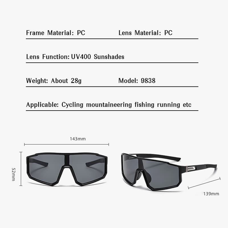 KAROS แว่นตาปั่นจักรยาน Unisex กลางแจ้งตกปลาท่องเที่ยวขับรถแว่นตากันแดดกีฬา UV400 ป้องกัน รูปที่ 9