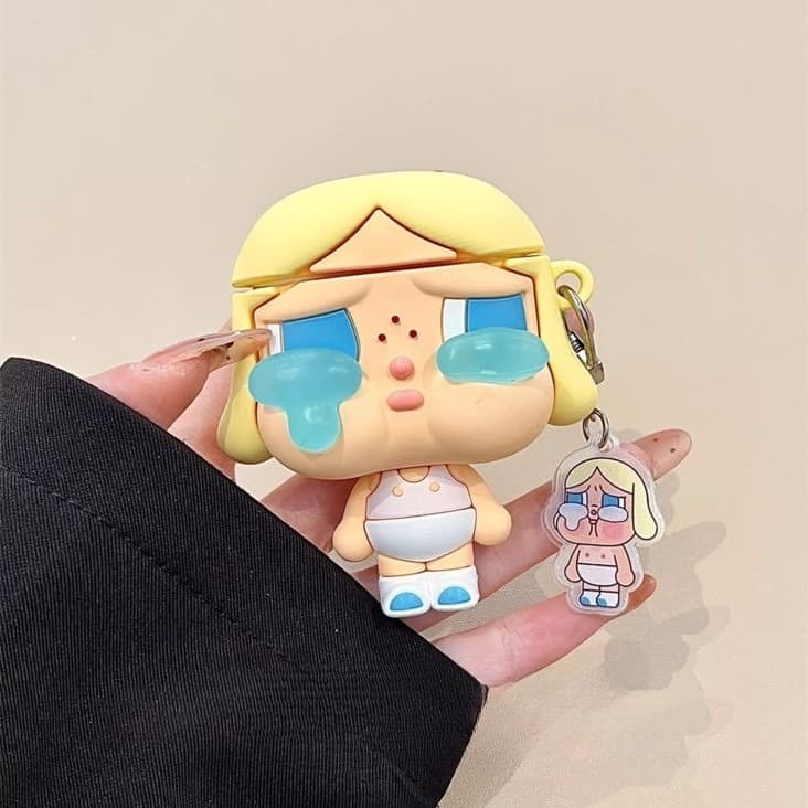 For AirPods pro3 2025 ทารกร้องไห้สีดําน่ารักสําหรับไร้สายบลูทูธ AirPodsPro เคสหูฟัง AirPods4 AirPods1/2 ซิลิโคนอ่อนนุ่ม AirPods3 Pro2 ใหม่ รูปที่ 6