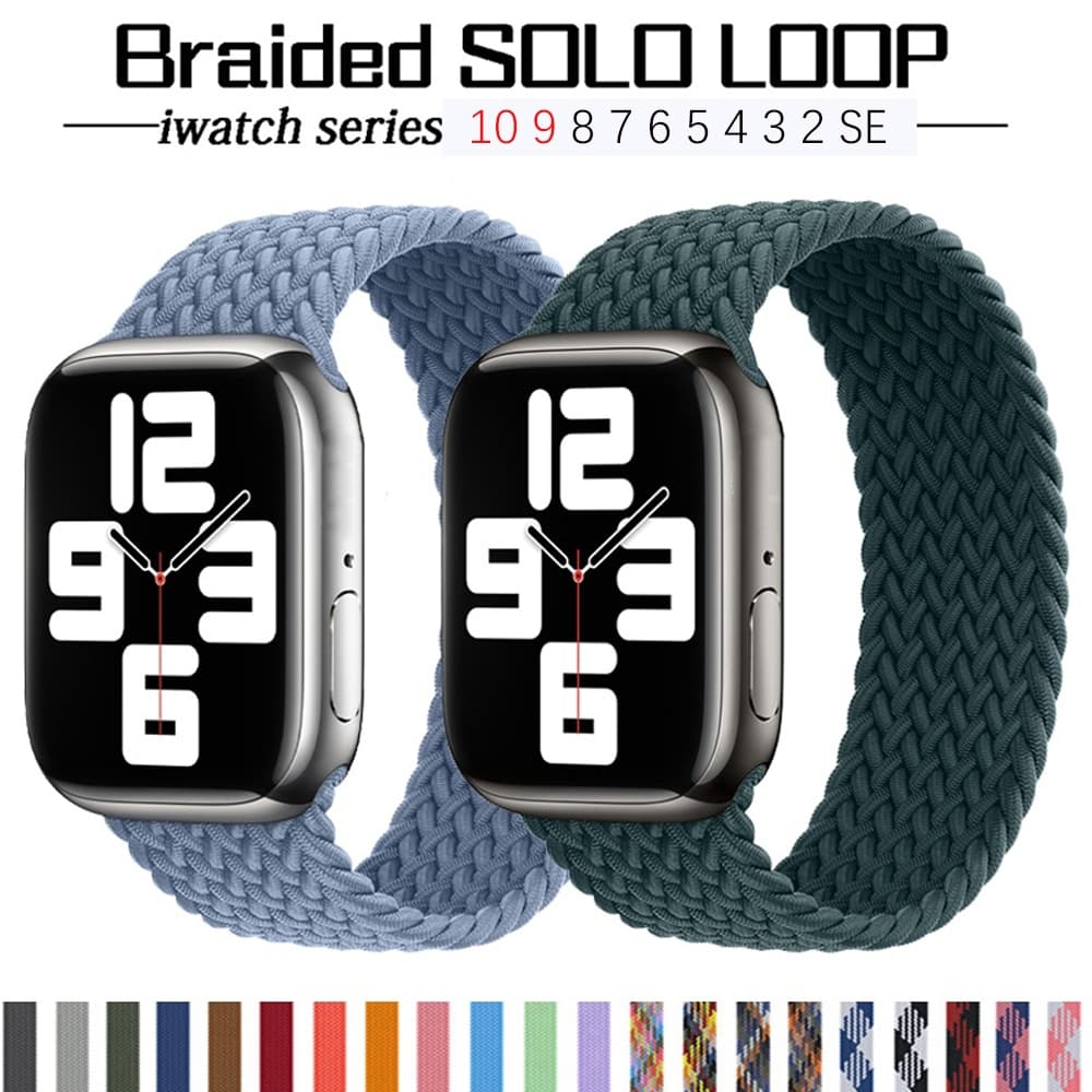 Braided Solo Loop สําหรับ For Smart Watch Series 10 9 8 7 6 5 3 4 SE Ultra 2 49 มม.44 มม.45 มม.42 มม.46 มม.40 มม.38 มม.สร้อยข้อมือ รูปที่ 1