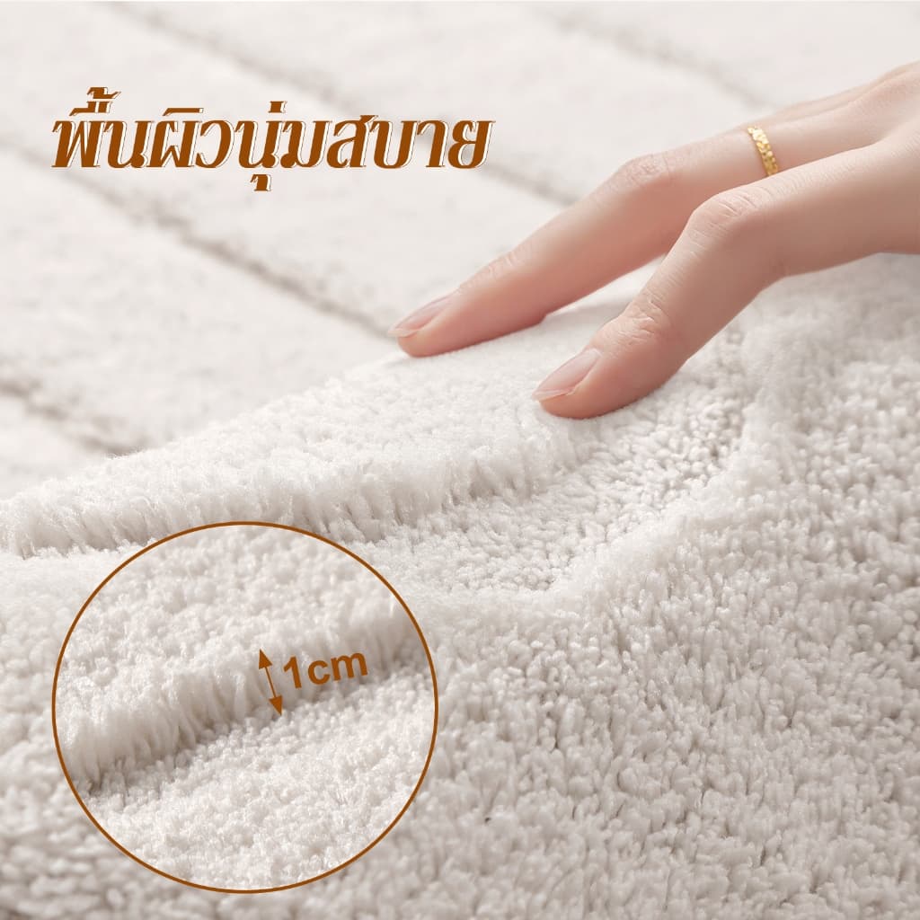 E MEIJIA พรมปูพื้น พรมนุ่มหนา พรหมปูพื้นห้อง พรมห้องนอน มินอมอล ห้องนั่งเล่น ทนทาน ทันสมัย รูปที่ 4