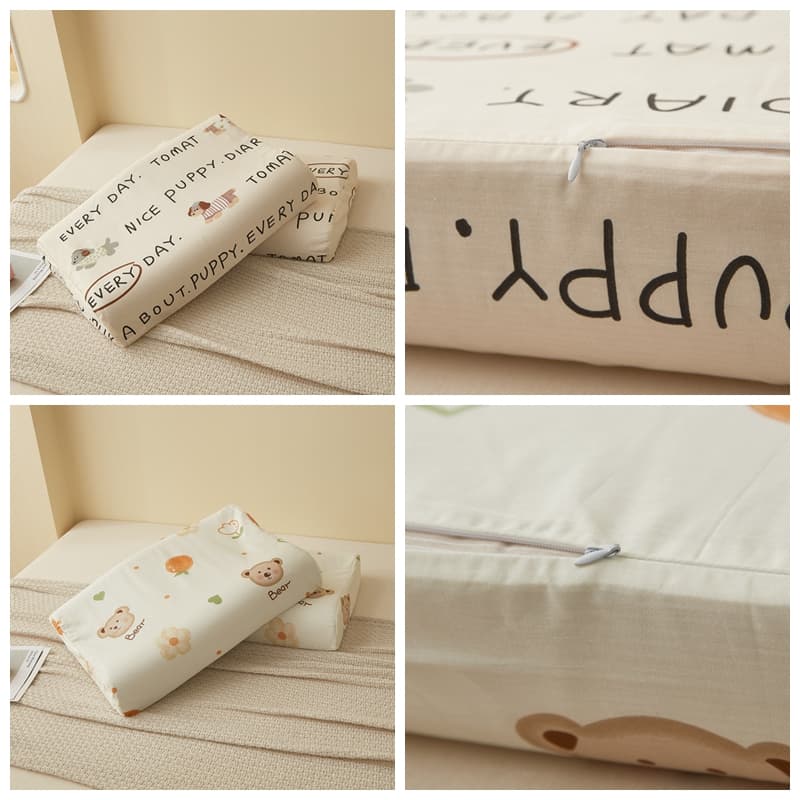 1ชิ้น ปลอกหมอนยางพารา latex pillowcase ผ้าฝ้ายแท้ Kitty Pooh Strawberry Bear คิตตี้ หมีแพนด้า การ์ตูน 30*50ซม. 40*60ซม. รูปที่ 6