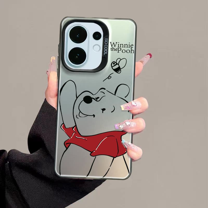 เคส Vivo V60 V70 FE V50 V40 V50 Lite V30 Y200 V29 5G เคส Vivo V40 V30 Pro Case เคสกันกระแทก Winnie the Pooh และ Lotso Bear เคสหรูหรา ชุบปุ่มแข็ง เคลือบด้าน เคสสําหรับผู้หญิงและผู้ชาย รูปที่ 5