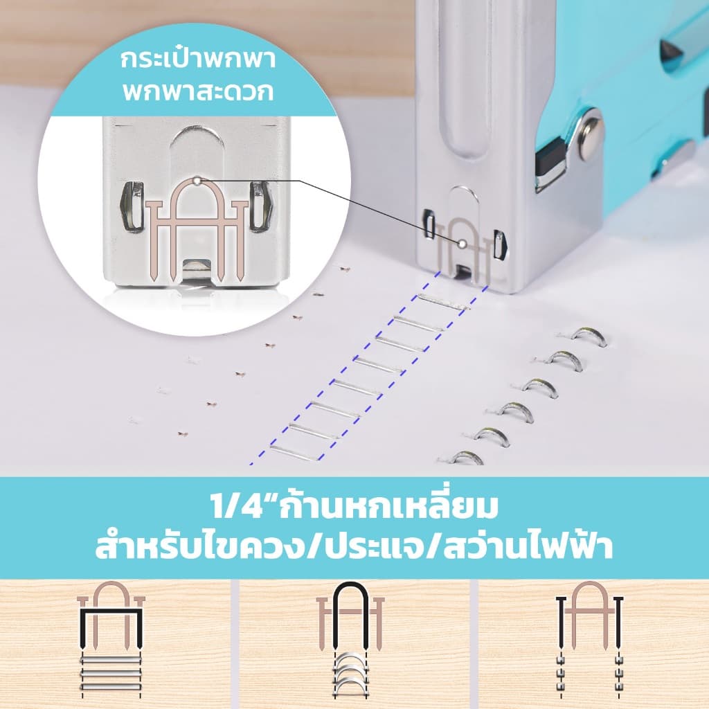 SHALL ปืนยิงแม็ก 3 In 1 ที่เย็บอุตสาหกรรม ปืนยิงลวด เครื่ีองยิงบอร์ด ปืนยิงแม็กซ์ แม็กยิงบอร์ด ชุดเย็บกระดาษแบบหนัก เครื่องเย็บกระดาษเบาะเย็บกระดาษพร้อมเครื่องกําจัดเย็บกระดาษฟรี ปืนเย็บลวด หนักแรงสูง รูปที่ 4