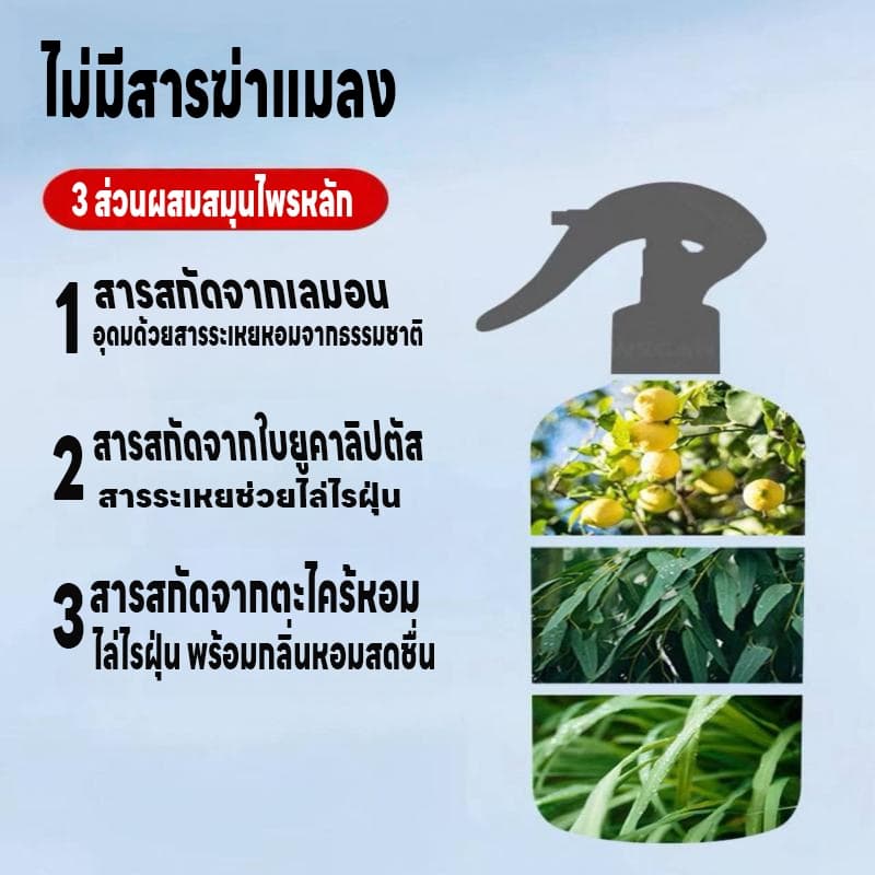 ไรหมดชัวร์ 100%MINI สเปรย์กำจัดไรฝุ่น ป้องกันไรฝุ่น ตัวเรือด 510ML ผลิตภัณฑ์กำจัดไรฝุ่น สเปรย์ฆ่าไรฝุ่น สเปรย์ป้องกันไรฝุ่น หมอน ผ้าห่ม ลดอาการภูมิแพ้ รูปที่ 6
