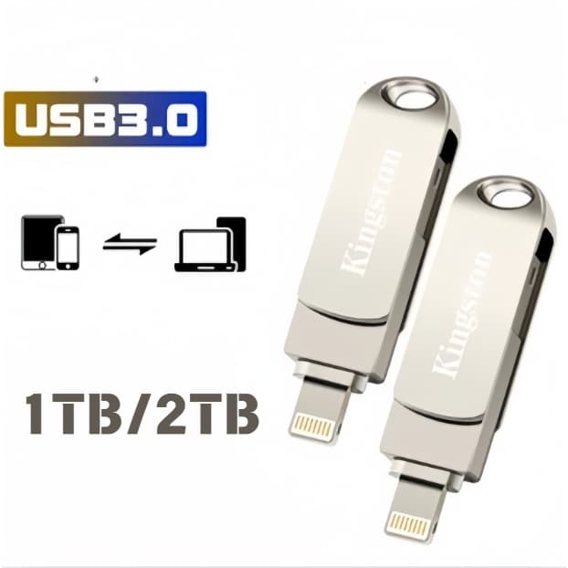 2 in 1 แฟลชไดรฟ์ Usb 2TB Usb Flash Drive 1TB Otg สําหรับ iPhone Storage รูปที่ 1