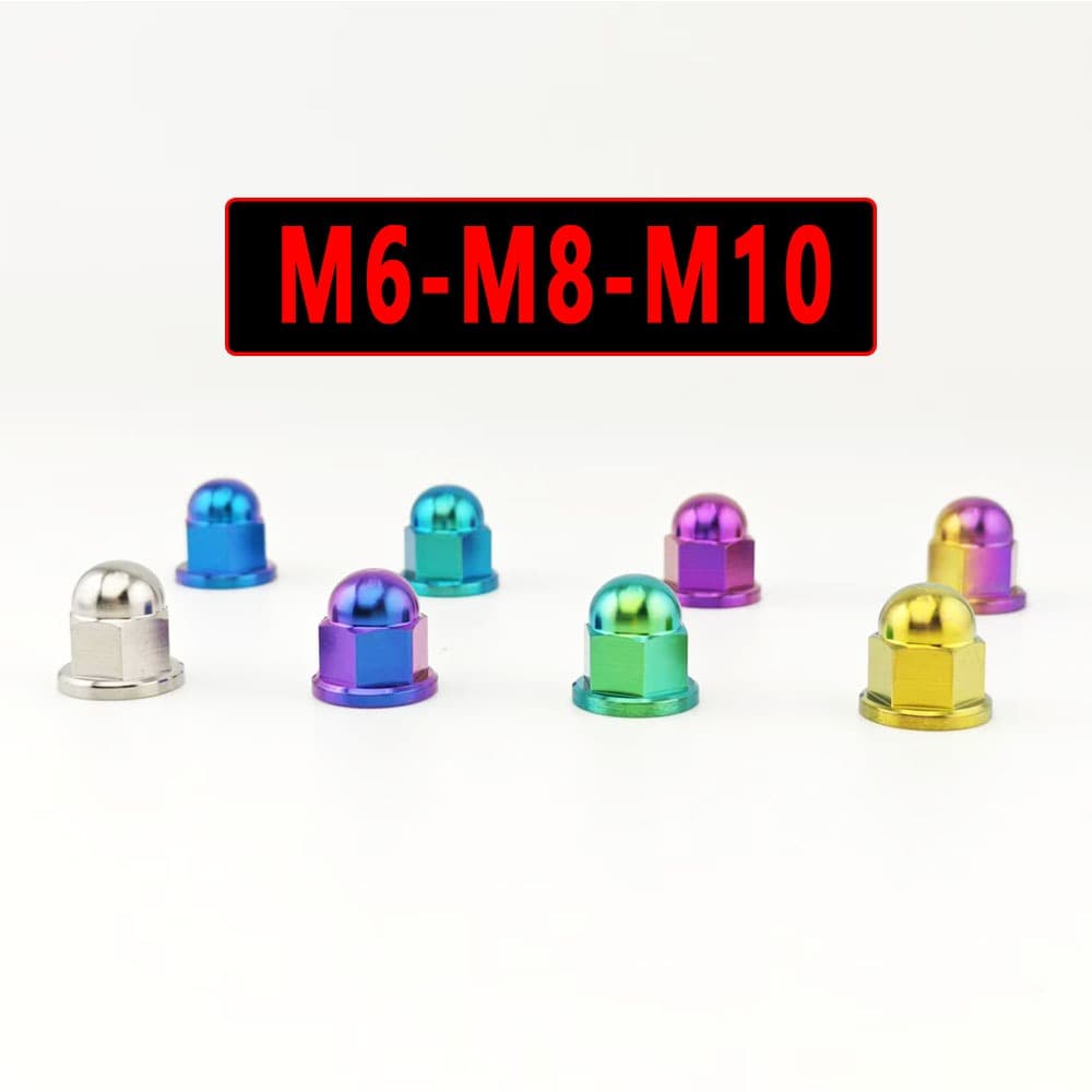 GR5 Titanium Nut M6 M8 M10 Dome Head Flange Nuts สําหรับดัดแปลงจักรยานรถจักรยานยนต์รถ รูปที่ 1