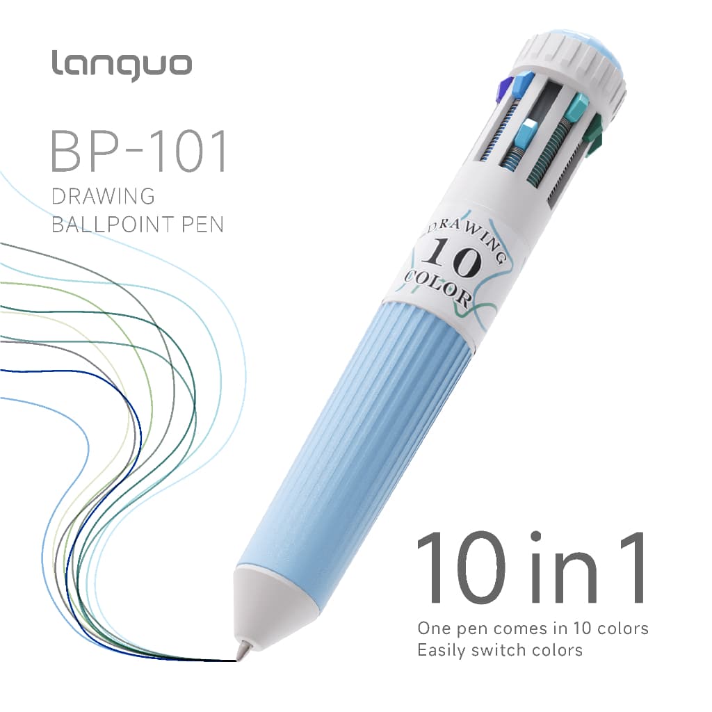 Languo ใหม่ 60 สีปากกาลูกลื่น/ชุด 10 in 1 Macaron ปากกาลูกลื่นหลากสีเด็กนักเรียนภาพวาดและ Graffiti โรงเรียนอุปกรณ์สํานักงาน รูปที่ 4