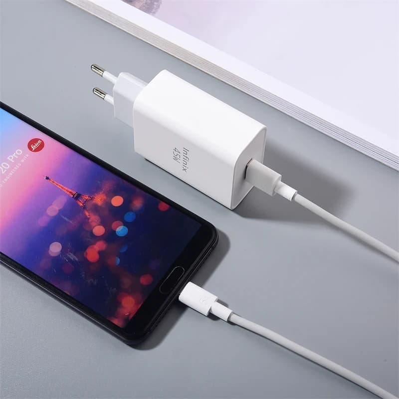 Original Infinix 45W Charger EU Super Fast Charging Power Adapter 6A USB C สําหรับ Infinix หมายเหตุ 40 30 30i Zero 8 30 X ร้อน 40 30 Pro รูปที่ 7