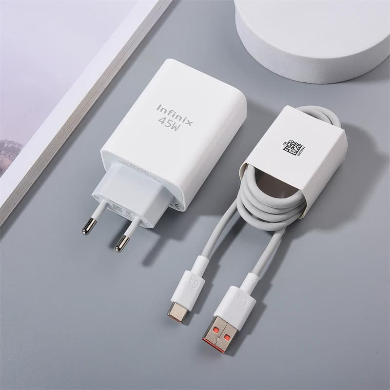 Original Infinix 45W Charger EU Super Fast Charging Power Adapter 6A USB C สําหรับ Infinix หมายเหตุ 40 30 30i Zero 8 30 X ร้อน 40 30 Pro รูปที่ 1