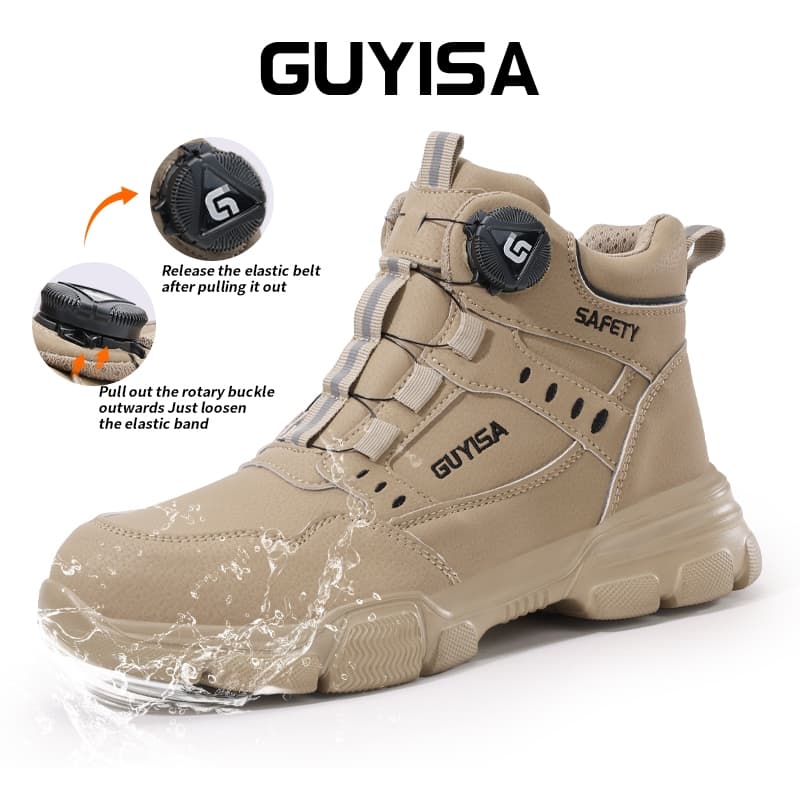 Guyisa รองเท้าเซฟตี้รองเท้าทํางาน Steel Soe Boots กันน้ํา High-cut 37-46 F055 รูปที่ 1