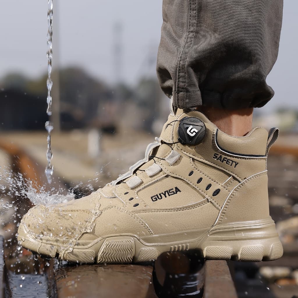 Guyisa รองเท้าเซฟตี้รองเท้าทํางาน Steel Soe Boots กันน้ํา High-cut 37-46 F055 รูปที่ 2