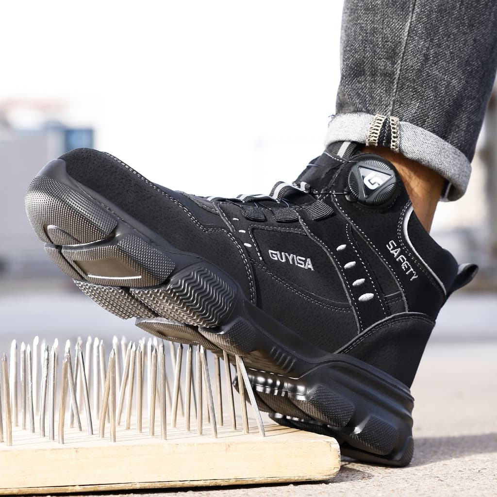 Guyisa รองเท้าเซฟตี้รองเท้าทํางาน Steel Soe Boots กันน้ํา High-cut 37-46 F055 รูปที่ 3