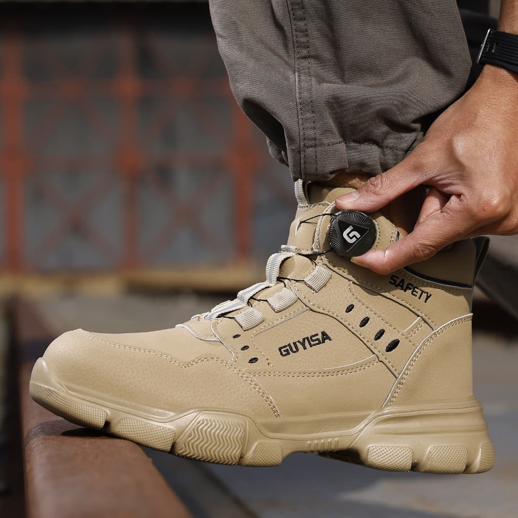 Guyisa รองเท้าเซฟตี้รองเท้าทํางาน Steel Soe Boots กันน้ํา High-cut 37-46 F055 รูปที่ 8