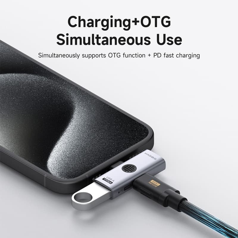 อะแดปเตอร์ Hagibis USB C 1 in 2 Out Splitter พร้อมการถ่ายโอนข้อมูล 10Gbps PD100W พอร์ตชาร์จ USB C ถึงหูฟังตัวแปลง OTG สําหรับโทรศัพท์/แล็ปท็อป/แท็บเล็ต/สวิตช์ รูปที่ 2