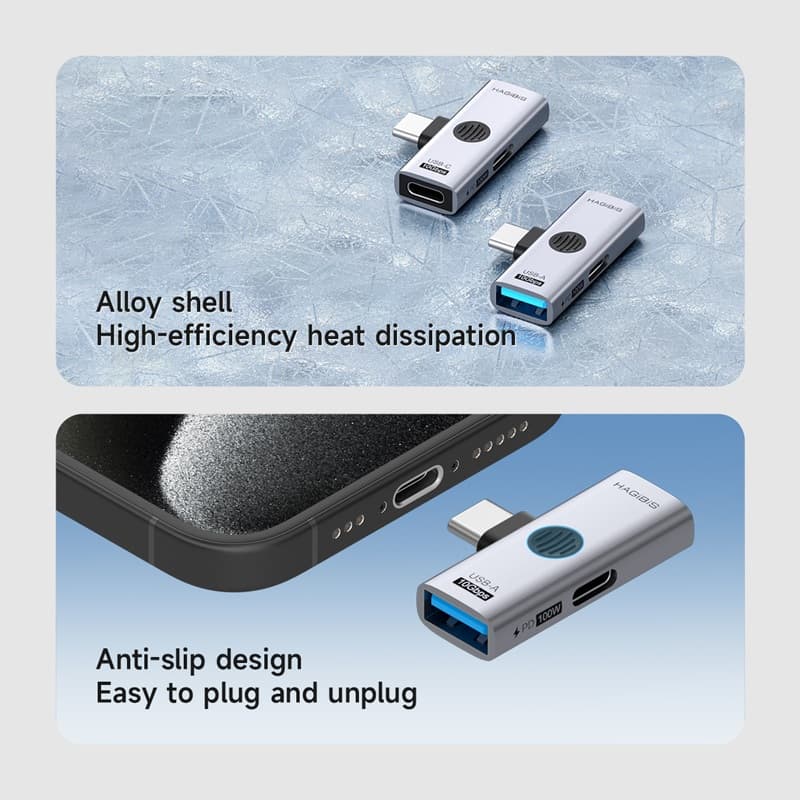อะแดปเตอร์ Hagibis USB C 1 in 2 Out Splitter พร้อมการถ่ายโอนข้อมูล 10Gbps PD100W พอร์ตชาร์จ USB C ถึงหูฟังตัวแปลง OTG สําหรับโทรศัพท์/แล็ปท็อป/แท็บเล็ต/สวิตช์ รูปที่ 9