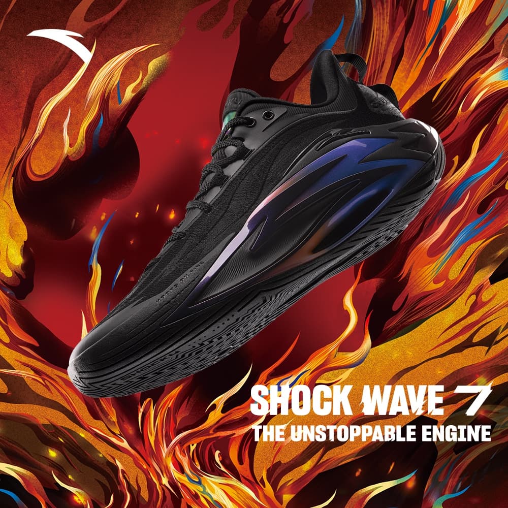 ANTA Shock Wave 7 รองเท้าบาสเกตบอลชาย ตาข่ายระบายอากาศ ทนทาน กันลื่น ลดแรงกระแทก พื้นคาร์บอน 1125C1126 รูปที่ 6