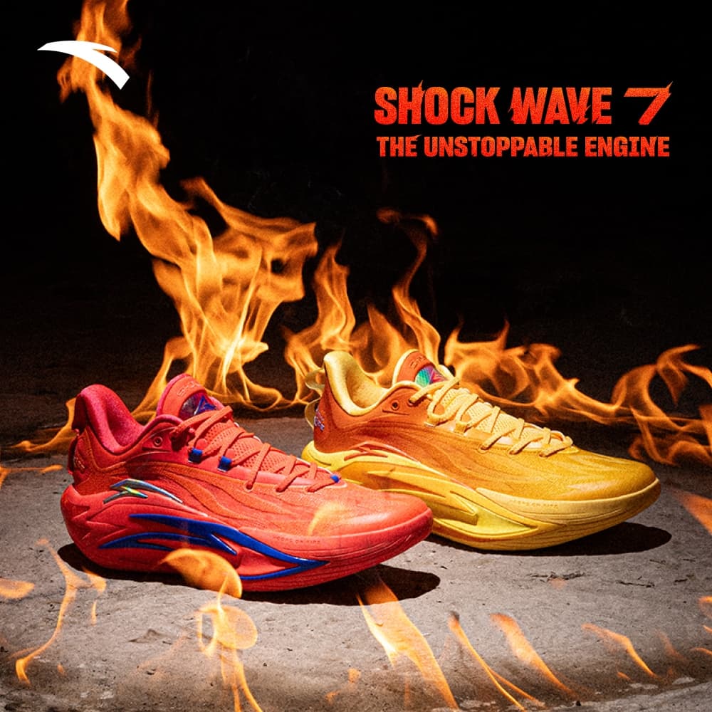 ANTA Shock Wave 7 รองเท้าบาสเกตบอลชาย ตาข่ายระบายอากาศ ทนทาน กันลื่น ลดแรงกระแทก พื้นคาร์บอน 1125C1126 รูปที่ 5