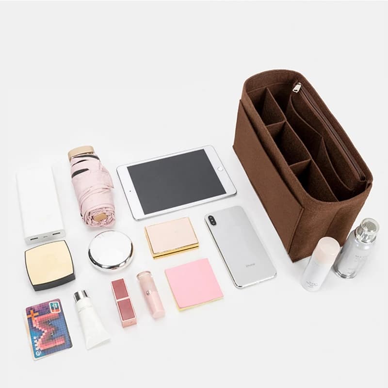 Felt กระเป๋าสักหลาด สําหรับใส่เครื่องสําอางกลาง กันน้ำ เหมาะกับการเดินทาง Bag Organizer รูปที่ 6