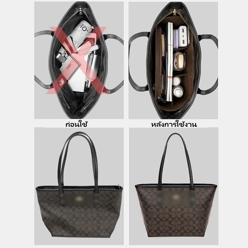Felt กระเป๋าสักหลาด สําหรับใส่เครื่องสําอางกลาง กันน้ำ เหมาะกับการเดินทาง Bag Organizer รูปที่ 2