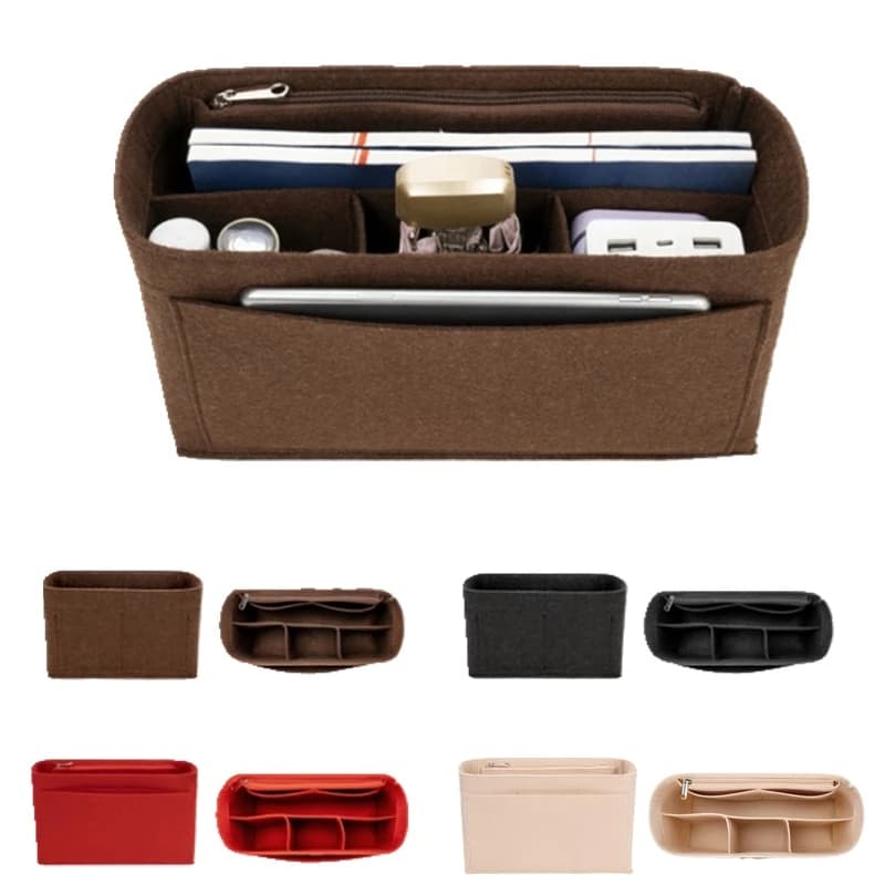 Felt กระเป๋าสักหลาด สําหรับใส่เครื่องสําอางกลาง กันน้ำ เหมาะกับการเดินทาง Bag Organizer รูปที่ 5