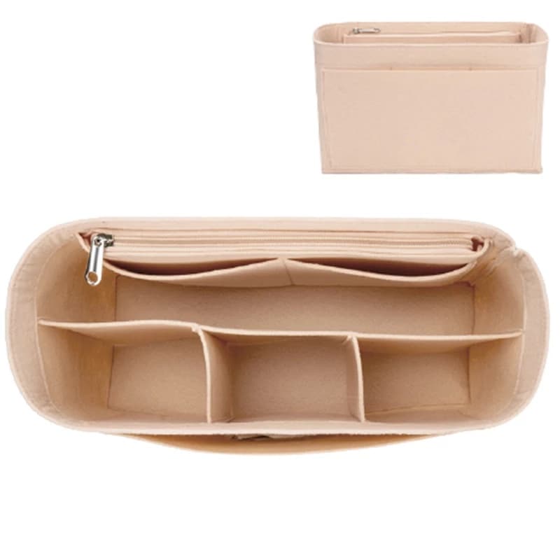 Felt กระเป๋าสักหลาด สําหรับใส่เครื่องสําอางกลาง กันน้ำ เหมาะกับการเดินทาง Bag Organizer รูปที่ 9