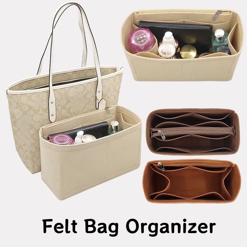 Felt กระเป๋าสักหลาด สําหรับใส่เครื่องสําอางกลาง กันน้ำ เหมาะกับการเดินทาง Bag Organizer รูปที่ 1