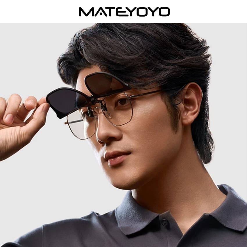 MATEYOYO คลิปบนแว่นตากันแดดโพลาไรซ์ TR90 กรอบขนาดใหญ่ น้ำหนักเบาระดับ unisex สำหรับผู้ชายและผู้หญิง ใช้งานได้ทั้งกลางแจ้งและขับรถ รูปที่ 3