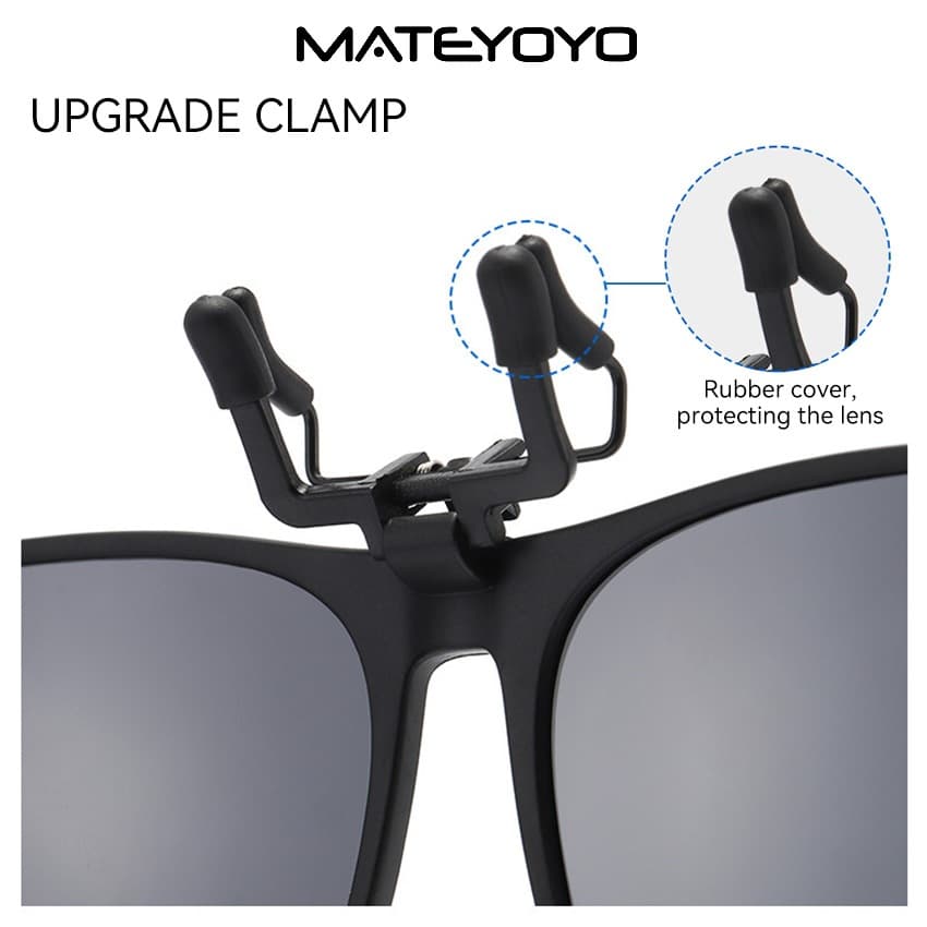 MATEYOYO คลิปบนแว่นตากันแดดโพลาไรซ์ TR90 กรอบขนาดใหญ่ น้ำหนักเบาระดับ unisex สำหรับผู้ชายและผู้หญิง ใช้งานได้ทั้งกลางแจ้งและขับรถ รูปที่ 5